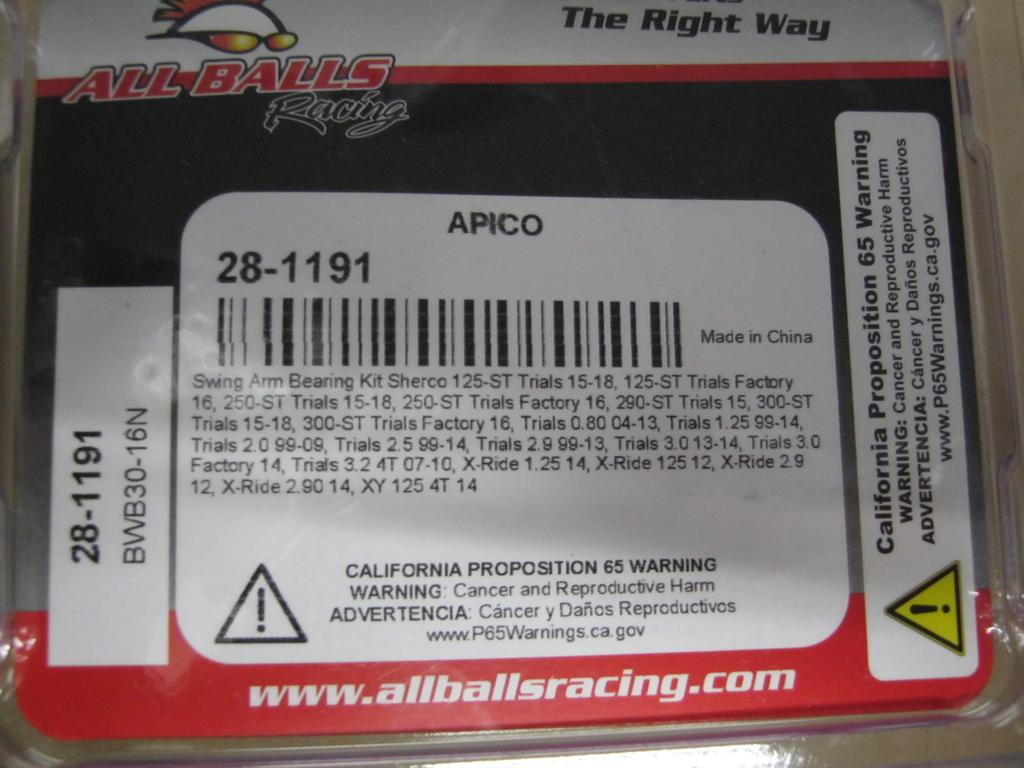 All Balls Sherco Swingarm Bearing Kit (all years)