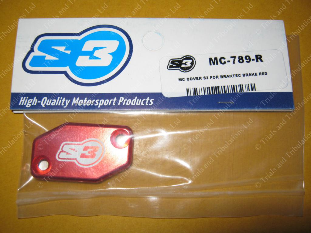 S3 Braktec Front brake master cylinder cover RED