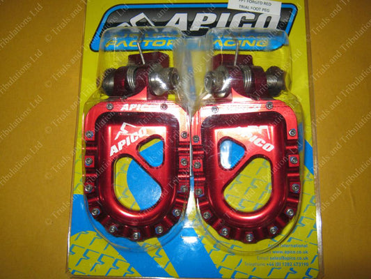 Apico 60mm wide Forged Alloy footrests (Red)