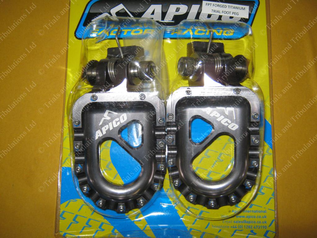 Apico 60mm wide Forged Alloy footrests (Titanium colour)