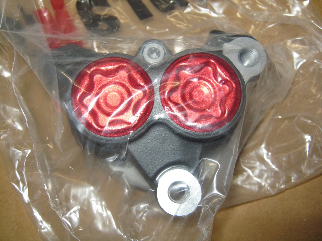 Braktec 4 Pot Front Caliper assembly (Red Caps)