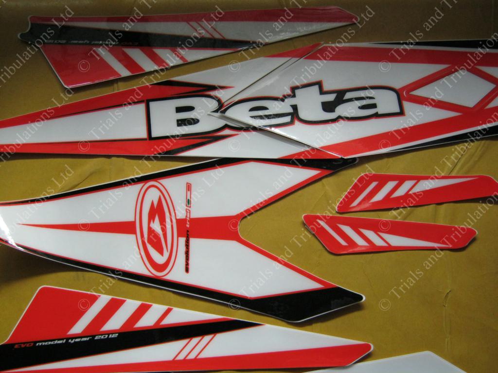 Beta Evo 2012 rear mudguard decal kit