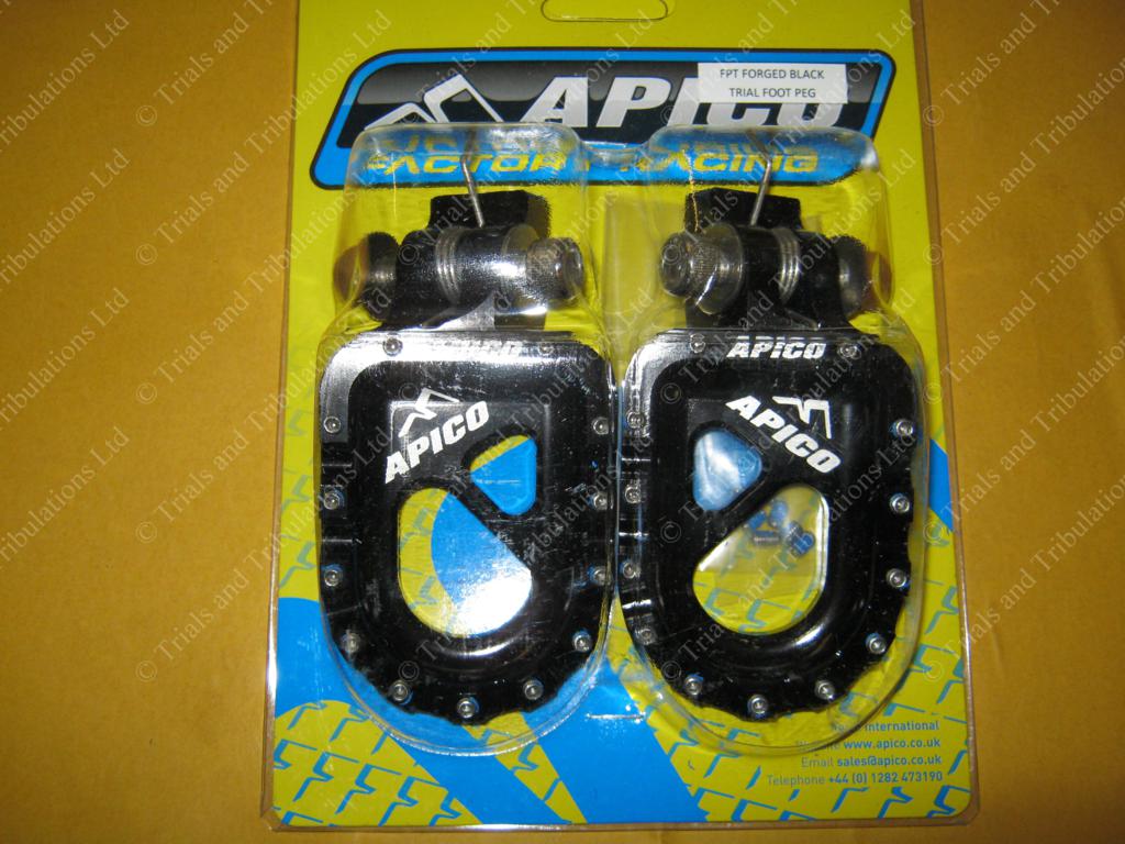 Apico 60mm wide Forged Alloy footrests (Black)