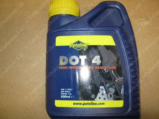 Putoline DOT 4 brake & clutch fluid 500mls