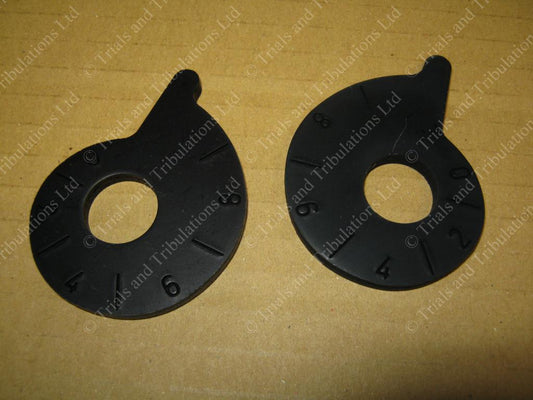 Snail cam rear wheel adjusters Black anodised.(pair)